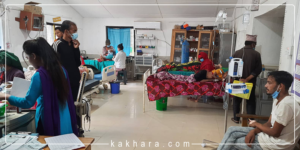 क्षमताकाे दुई गुणा बढी श्यैयाबाट सेवा दिँदै जिल्ला अस्पताल रूकुम पश्चिम